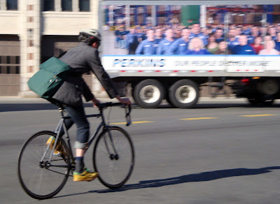 bicycle commuter man with bag