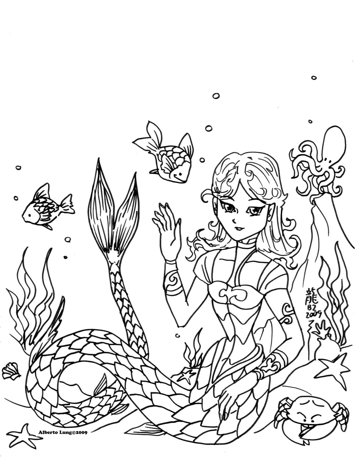 Mermaid Colouring In