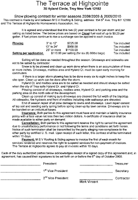 snow plow contract