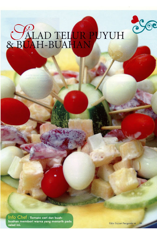 Mixed fruits salad with quail egg