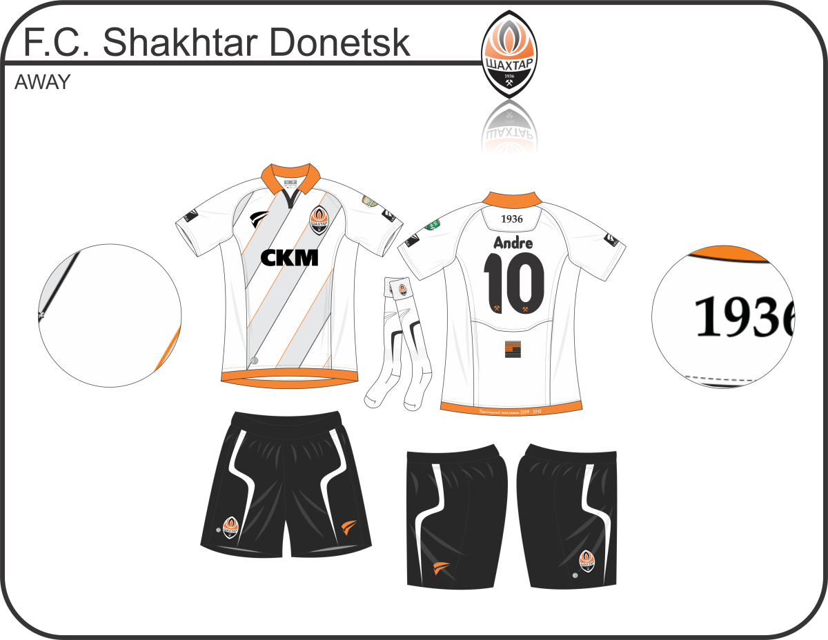 Shakhtar Donetsk Home football shirt 2009 - 2011. Sponsored by CKM