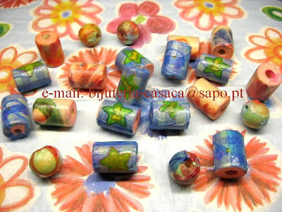 Decoupage: Contas para bijuteria