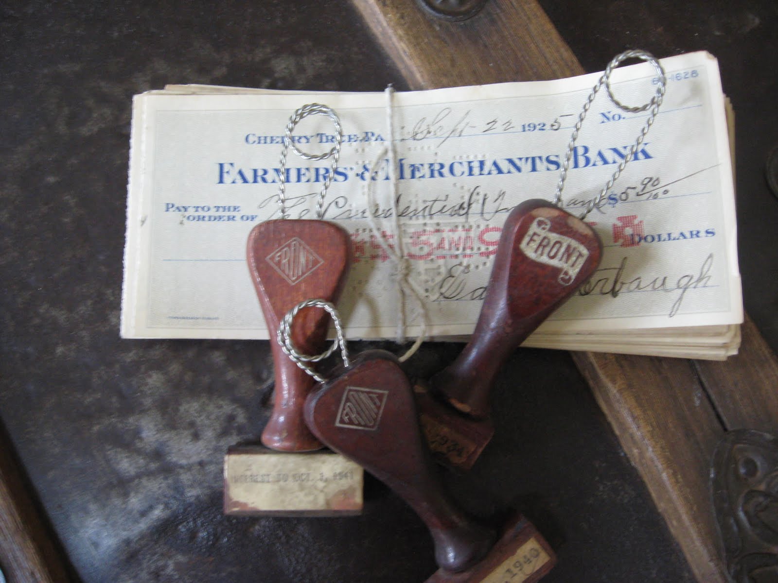 Two Junk Chix Vintage Wooden Stamp Picture Holders