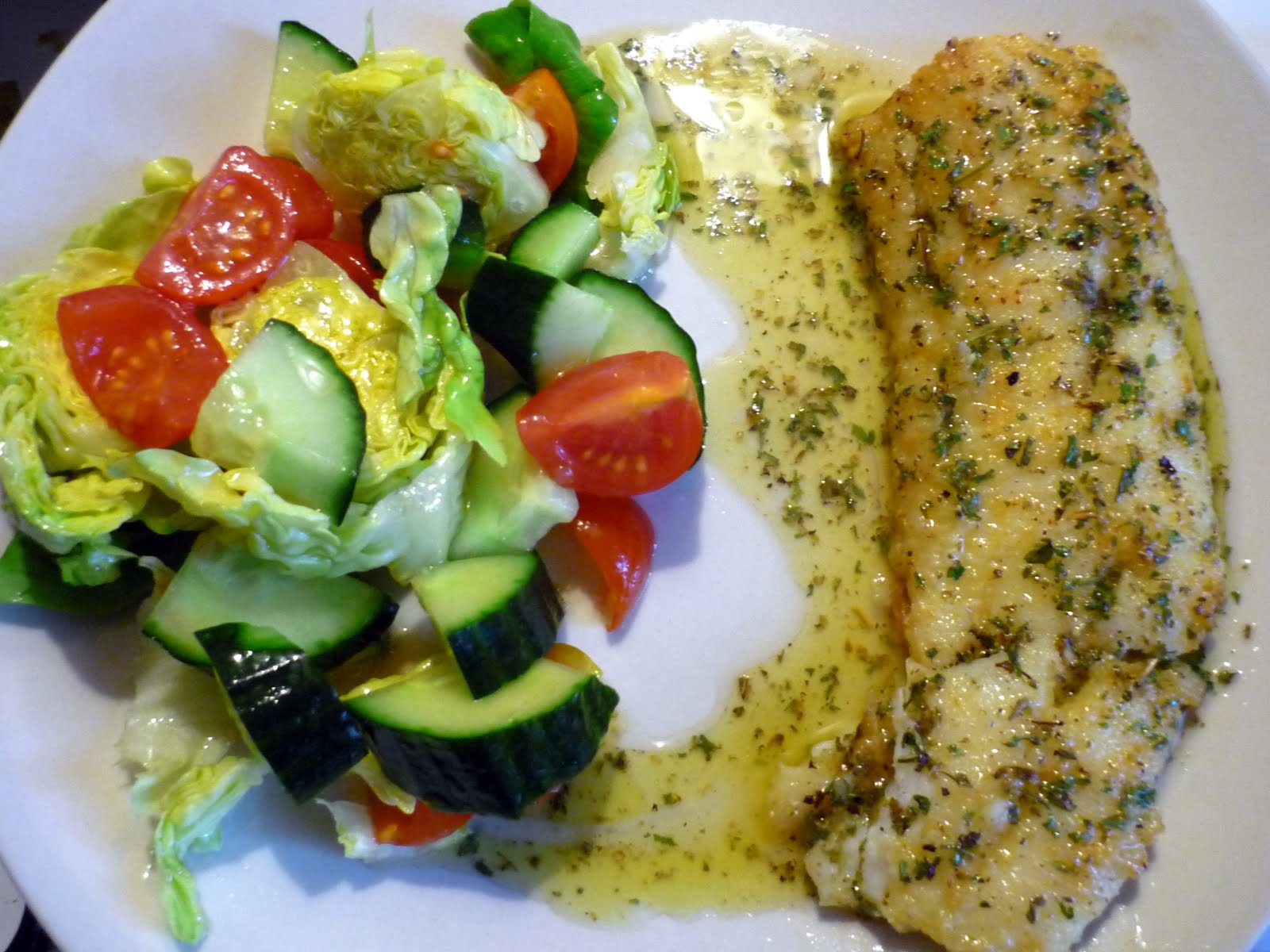 In The Magic Potion Haddock Fillet with Greek Salad