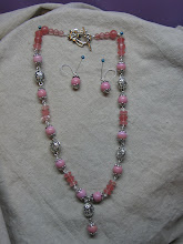 Cherry Quartz and Druk Beads