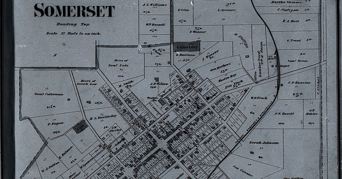 LUTZ GENEALOGY UNCOVERED 1875 Map of Somerset, Perry, OHIO