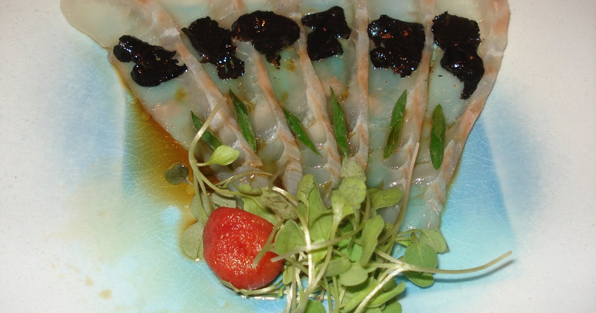 THE SUSHI DIVA Halibut Sashimi with Truffle Delights and Ponzu Jelly