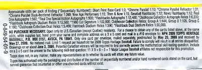 2009 Topps Heritage Retail Odds