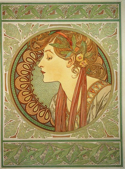 Alphonse Mucha Art Gallery: Alphonse Mucha art: Laurel.