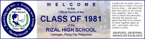 Rizal High School Batch 1981