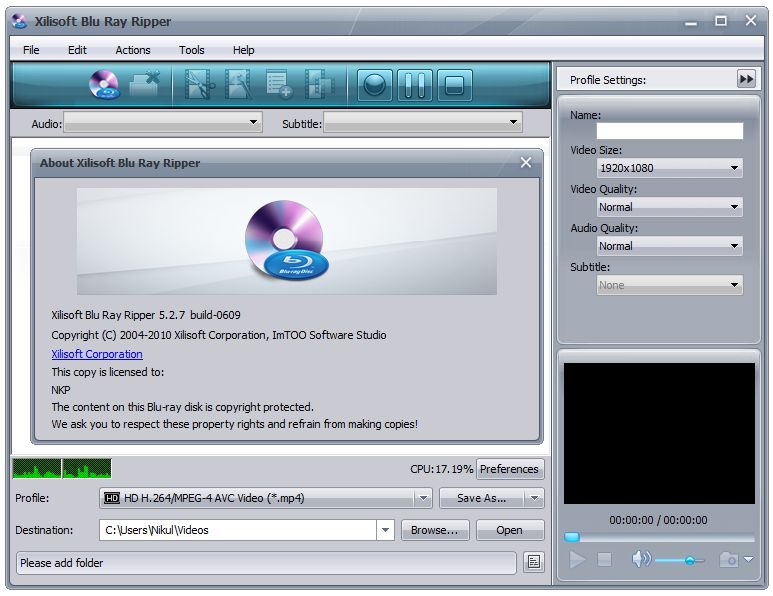 Xilisoft Blu-Ray Creator 2.v2.0.4.20120208 serial key or number