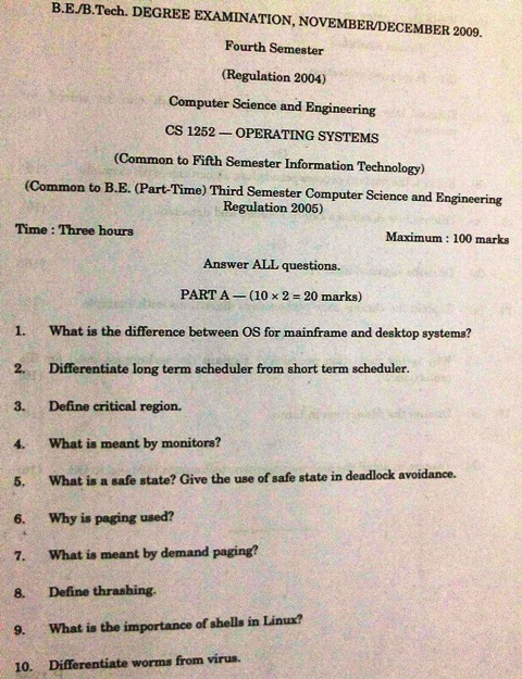 Operating systems paper