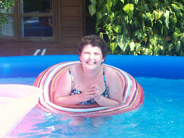 Sarah in the pool-its a bit cold!!