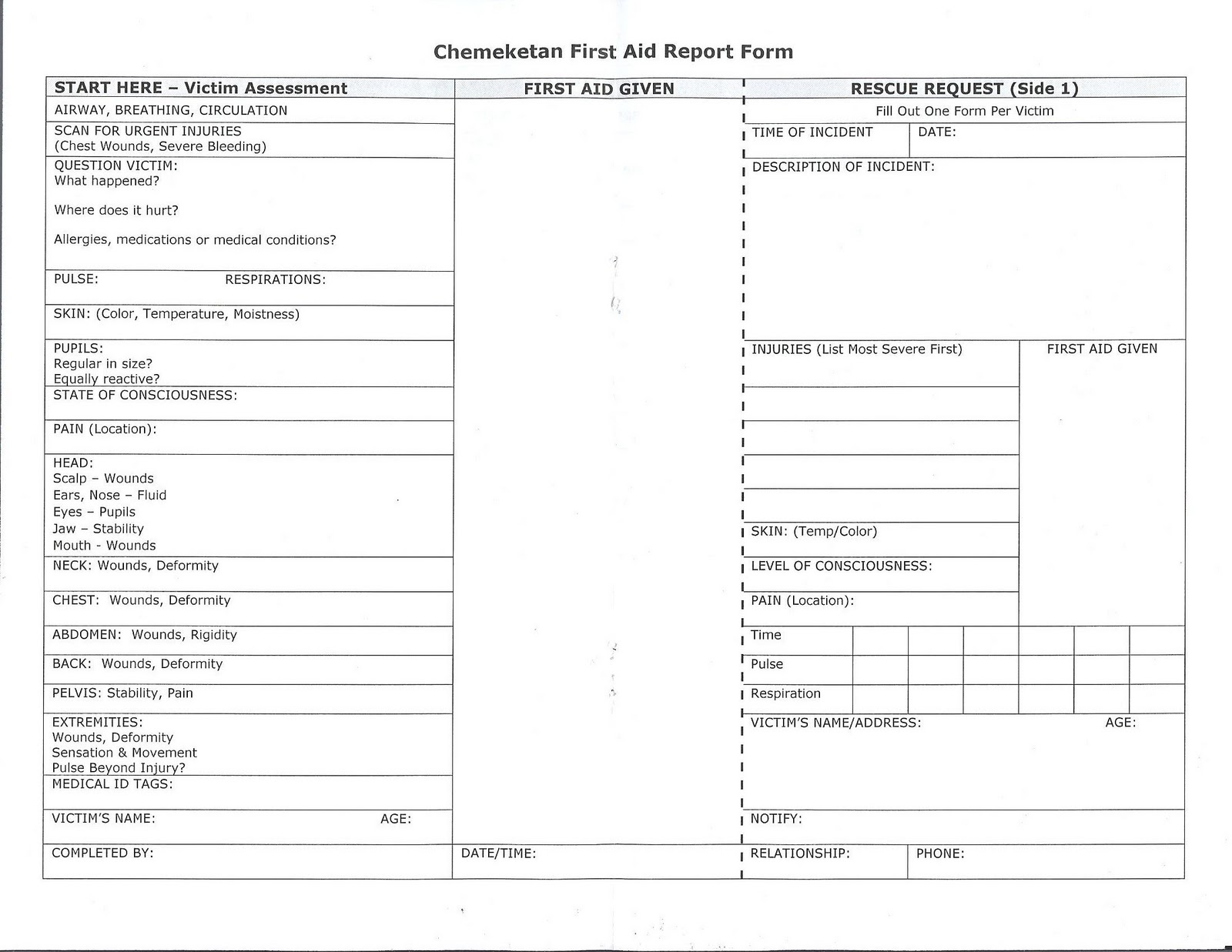 belaying and bandaging first aid forms cheat sheets first aid information sheet