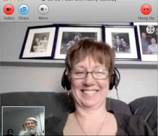 Screenshot by John H Strange Kathy Cassidy Skype Session