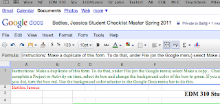 Screenshot by John H Strange Checklist Example