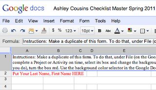 Screenshot by John H Strange Checklist Example