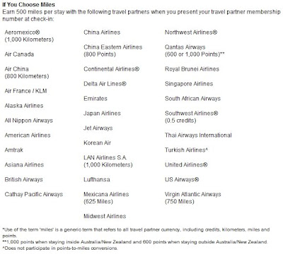 a screenshot of a travel partner list
