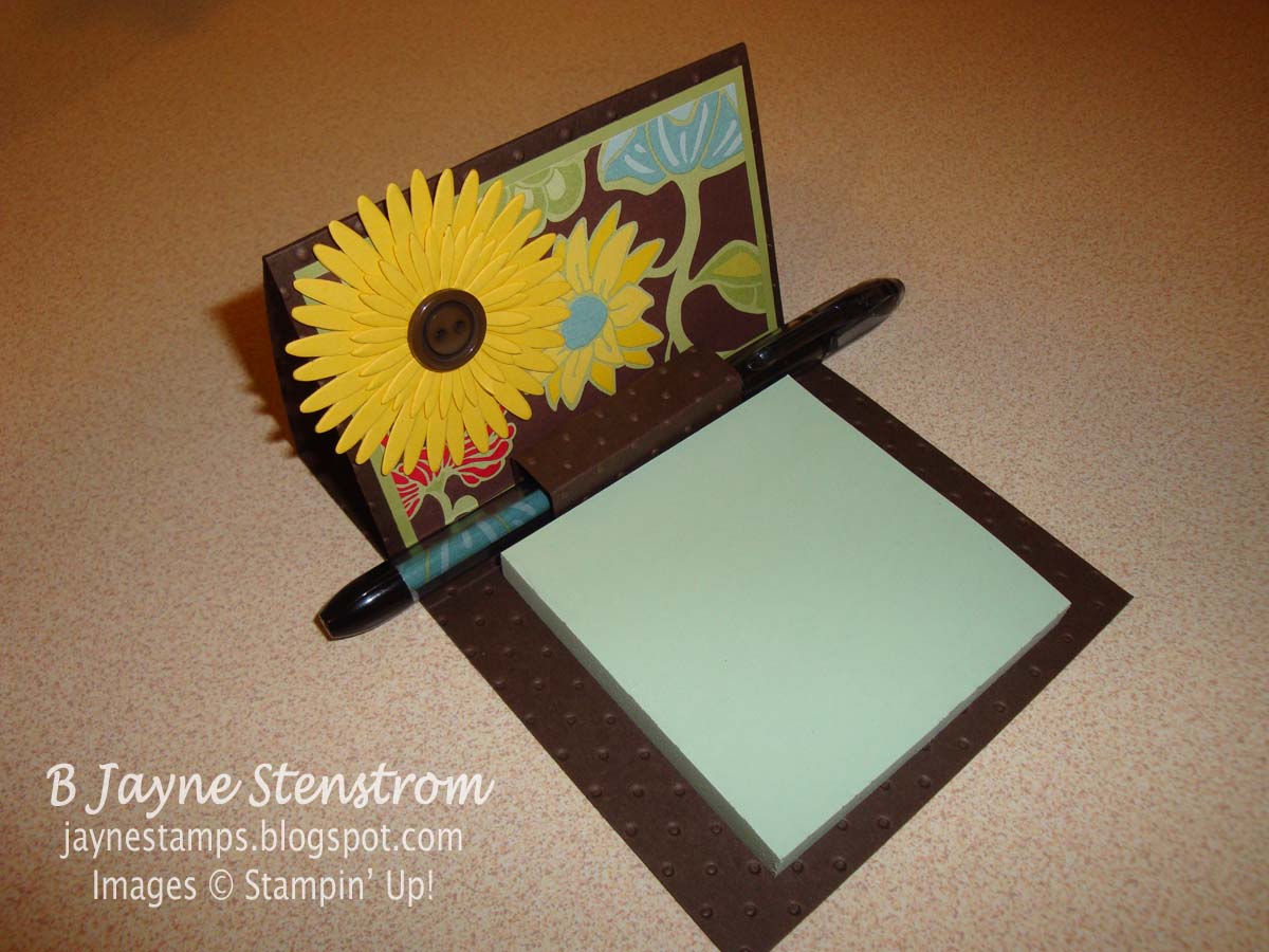 Jayne Stamps PostIt Note holder with pen