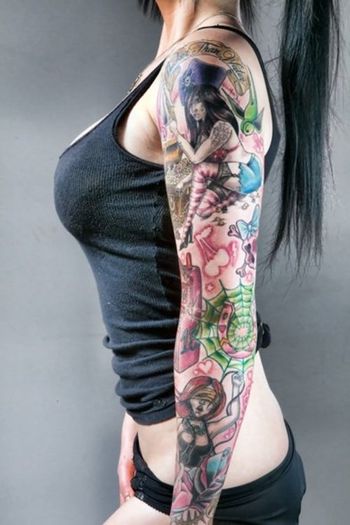 girls sleeve tattoos picture gallery is a tattoo design contained in the