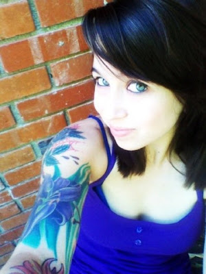 Blue Flower Tattoo on Arm
