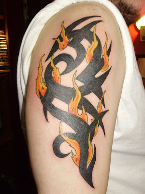 Size:400x400 - 44k: Flames Fire Tattoos pentagram tattoo design