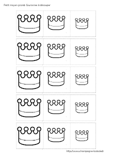 Fiche de couronnes à découper pour exercice maths sur comparaison de tailles petite section Fiche de couronnes à découper pour exercice maths sur comparaison de tailles petite section