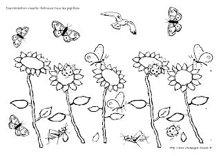papillon tournesol discrimination visuelle PS TPS cycle 1 prescolaire papillon tournesol discrimination visuelle PS TPS cycle 1 prescolaire