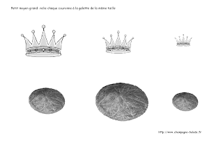Couronne et galette des rois: fiche exercice maths cycle 1 PS Couronne et galette des rois: fiche exercice maths cycle 1 PS