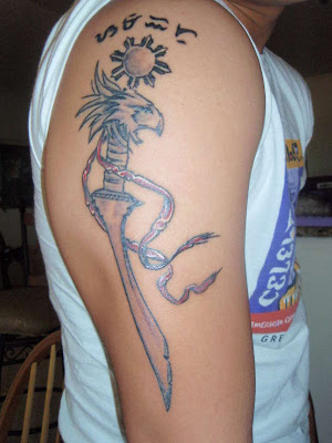 dice and dagger tattoo -tattoos by Masami @ Gemini Tattoo