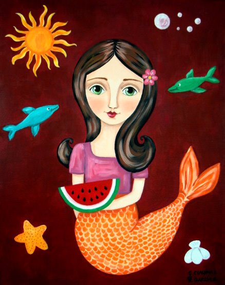 Mermaid with Watermelon