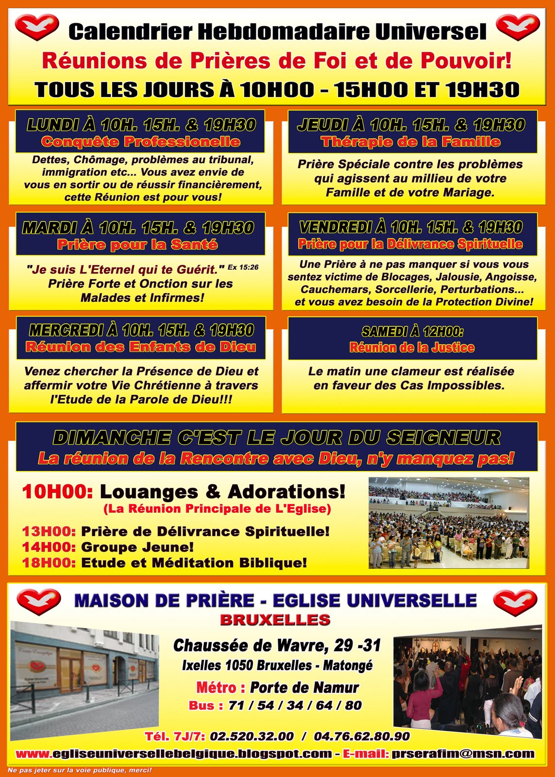 Maison de Prière Eglise Universelle Belgique Faites votre Chaîne