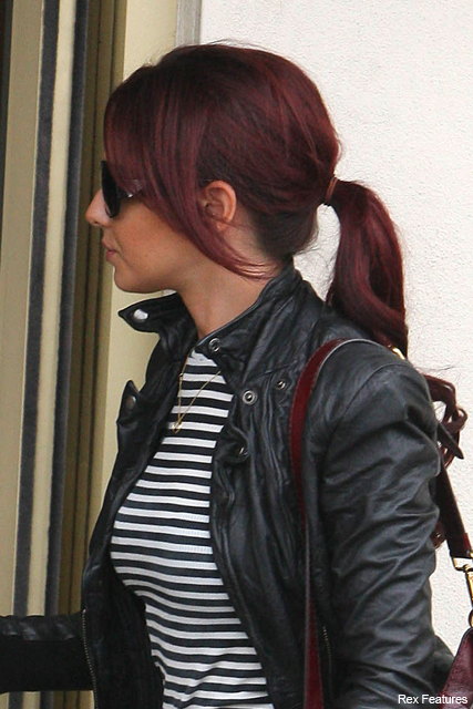 Cheryl Cole and her deep mahogany hair. She used L'oreal Castings in #550