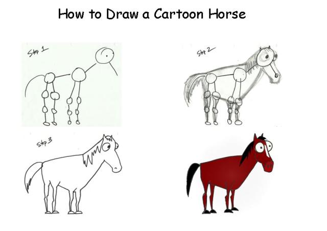 Animal Sketch How To Draw A Horse Comic Strip with simple drawing