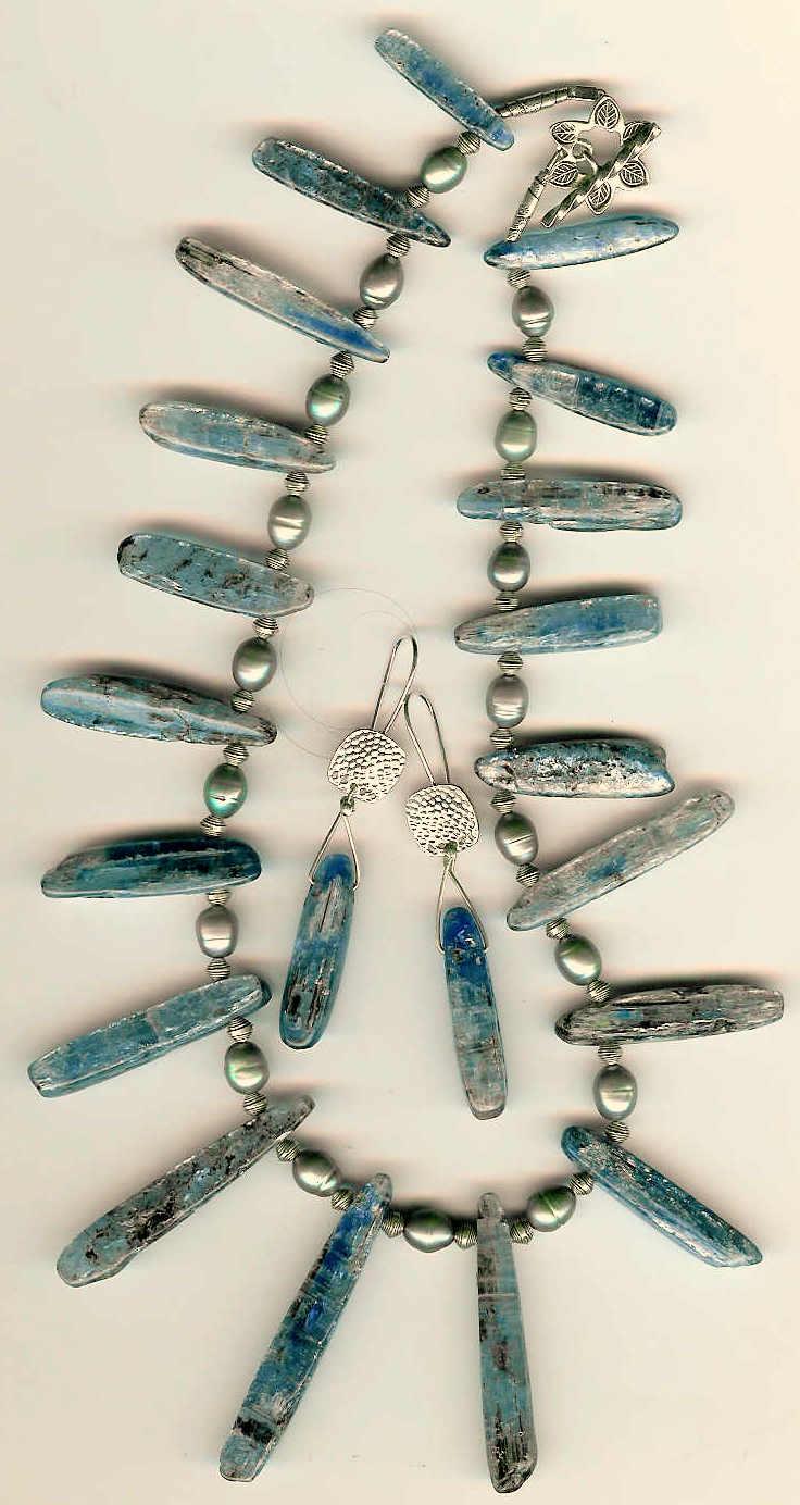 71. Kynite, Freshwater pearls with Karen Hill Sterling Silver + Earrings