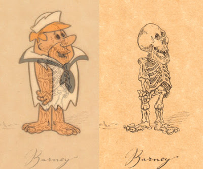 Os esqueletos dos desenhos animados