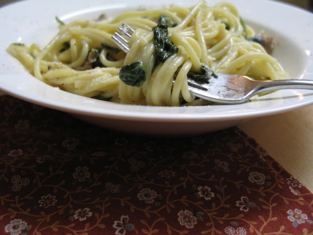 Pasta with Sausage and Spinach