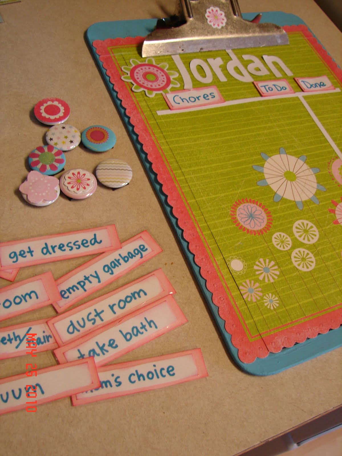 A girl and a glue gun Clipboard chore chart AKA mom's quest for sanity!