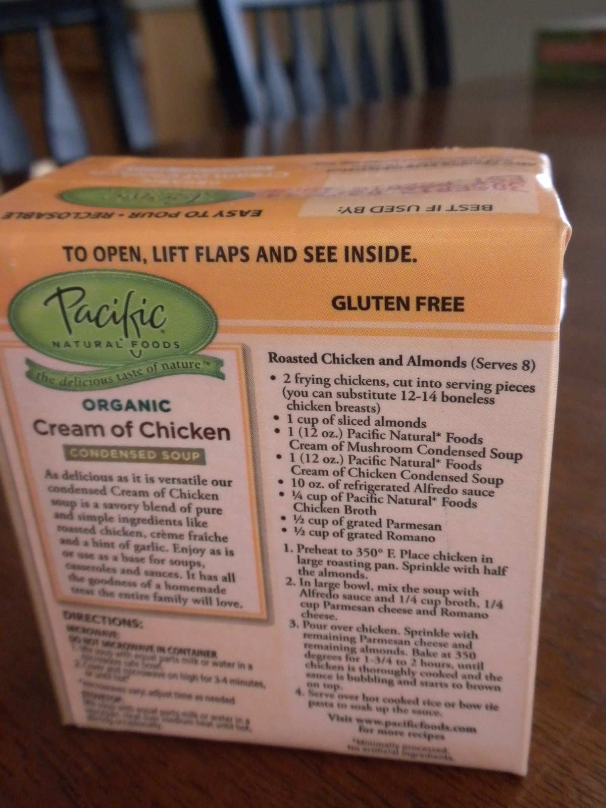 Gluten Free Eating Pacific Cream of Chicken soup