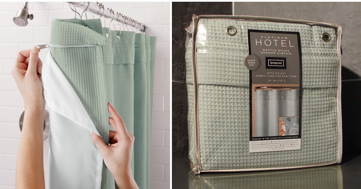 Zipline Corporation The Original Zippered Shower Curtain Springmaid