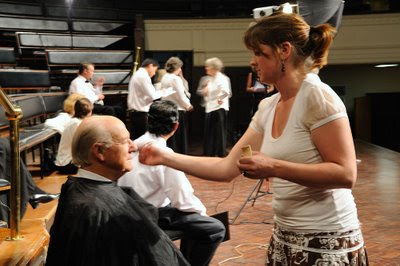 Graham Shirley and the make-up lady. Graham Shirley and the make-up lady.