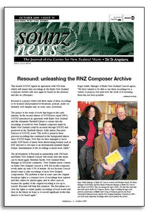 [Cover-SOUNZnews35-Oct2009.jpg]