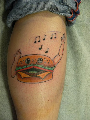 Singing hamburger tattoo Singing hamburger tattoo