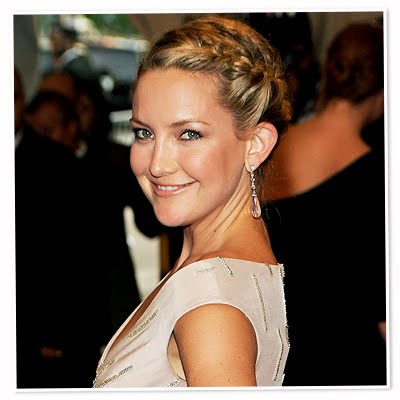 Kate Hudson takes the French braid to another level by wearing it at an 
