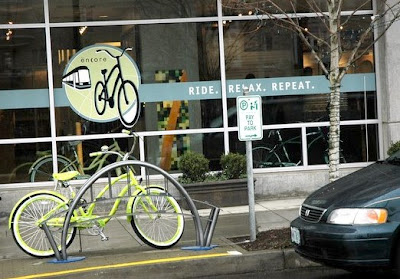 Image of parked bicycle in Portland, Oregon