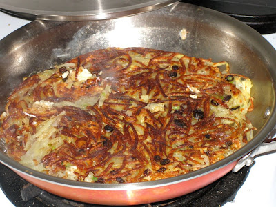 Flip potatoes to brown other side