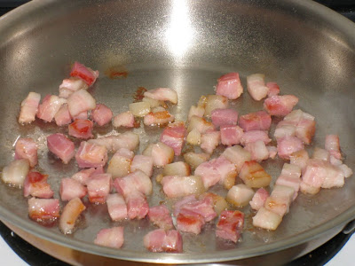 Lardons of diced pancetta