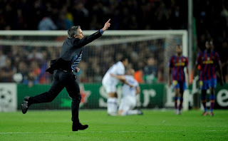 Jose Mourinho Celebrating Mourinho vs Barcelona , mourinho celebrating