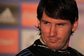 Lionel Messi of Argentina's national football team speaks to the media during a press conference on June 13, 2010 in Pretoria, South Africa. - 2010 FIFA World Cup Lionel Messi of Argentina's national football team speaks to the media during a press conference on June 13, 2010 in Pretoria, South Africa.