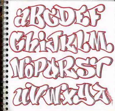 Bubble style graffiti fonts Label Graffiti Alphabet Letters